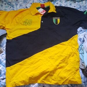 Puma Yellow and Black Men's Polo Shirt